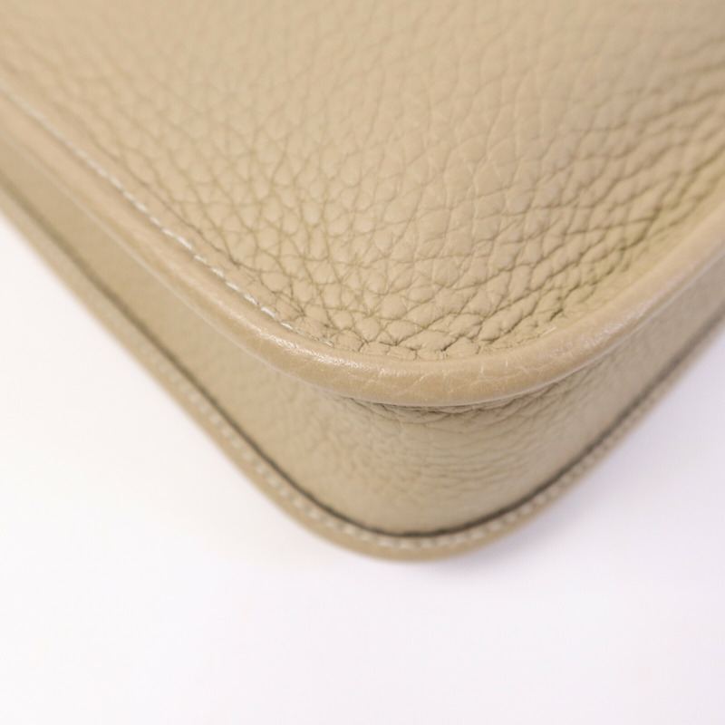 HERMES Clemence皮革Evelyne TPM肩背袋Trench/Blanc-12