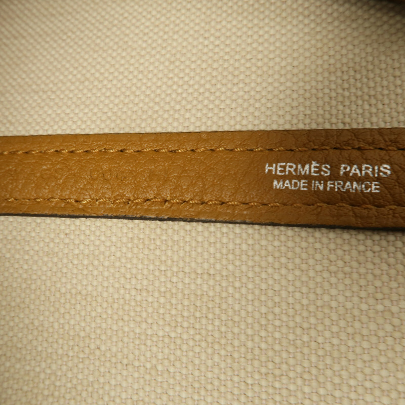 HERMES 帆布Garden File 28手挽肩背兩用袋Sesame-5