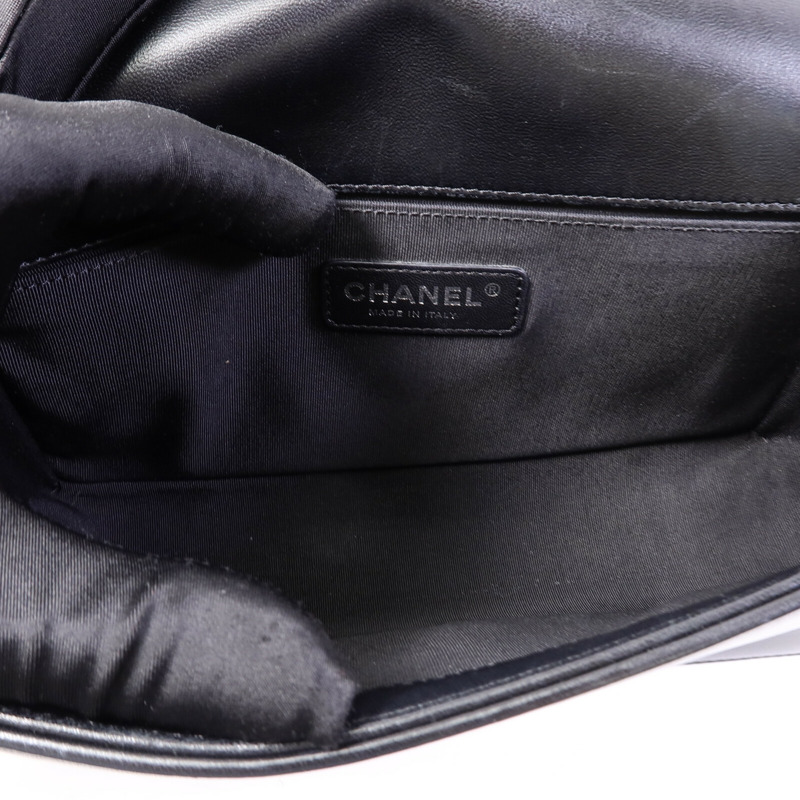 CHANEL 羊皮皮革Boy 25鏈帶手挽肩背兩用袋-4