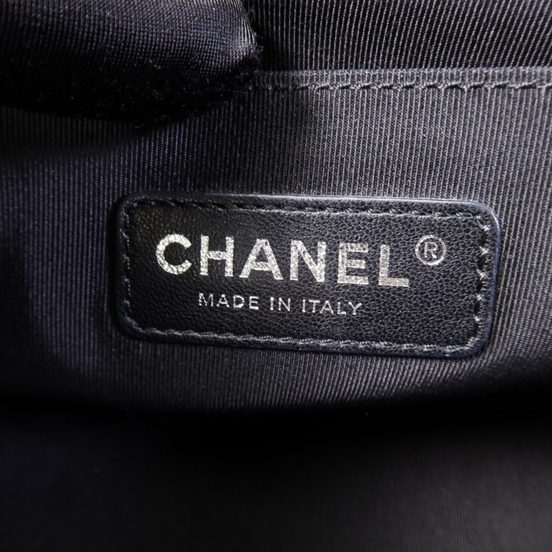 CHANEL 羊皮皮革Boy 25鏈帶手挽肩背兩用袋-5