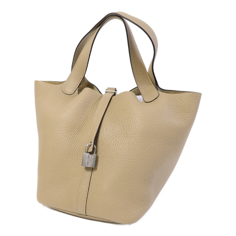HERMES Clemence皮革Picotin MM扣手挽袋Trench-1