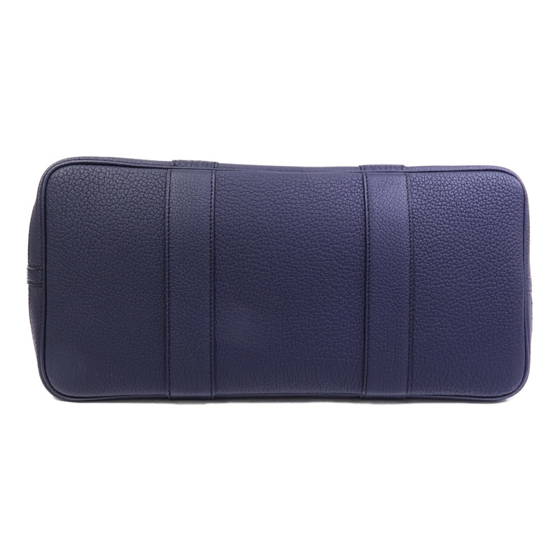 HERMES 帆布/Negonda皮革Garden Party PM手挽袋Cuivre/Bleu Indigo-3