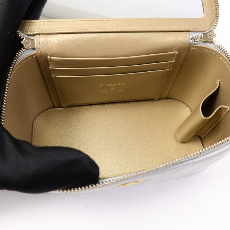 CHANEL 羊皮皮革Vanity Case鏈帶肩背袋-4