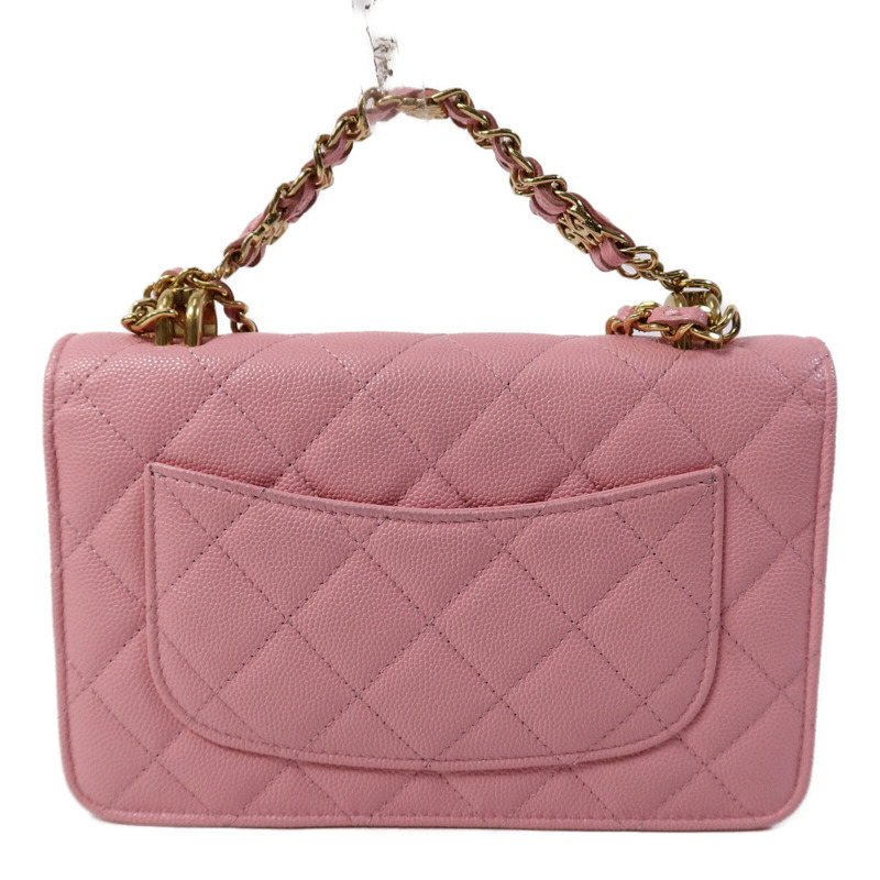 CHANEL 牛皮皮革WOC Wallet On Chain鏈帶手挽肩背兩用袋-1