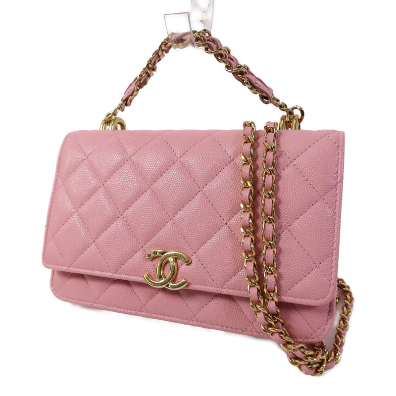 CHANEL 牛皮皮革WOC Wallet On Chain鏈帶手挽肩背兩用袋-2