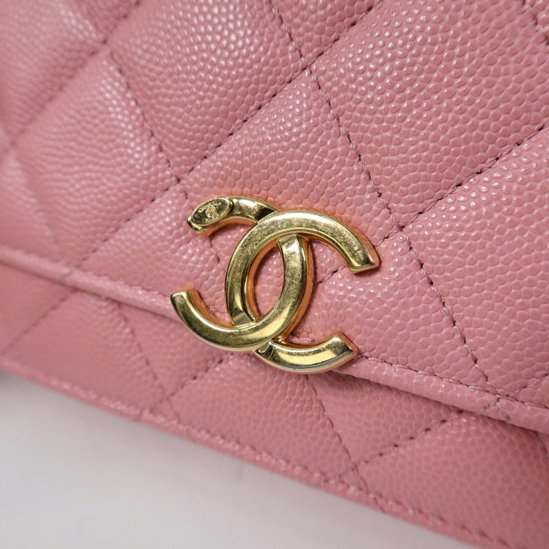 CHANEL 牛皮皮革WOC Wallet On Chain鏈帶手挽肩背兩用袋-6