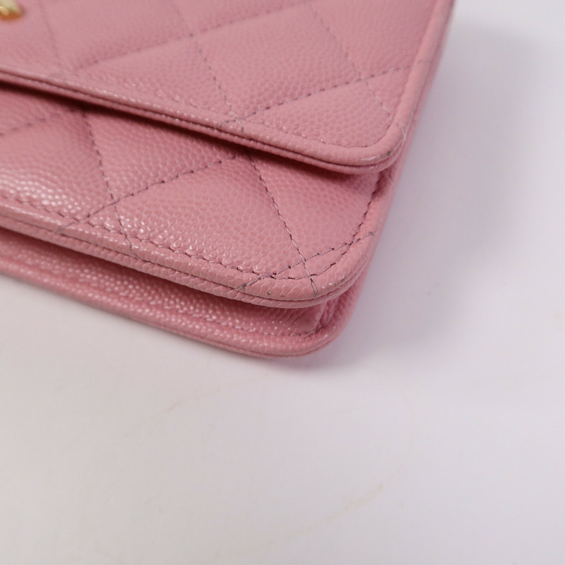 CHANEL 牛皮皮革WOC Wallet On Chain鏈帶手挽肩背兩用袋-10