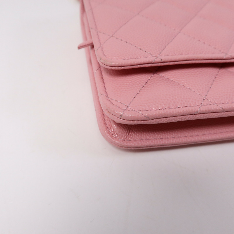 CHANEL 牛皮皮革WOC Wallet On Chain鏈帶手挽肩背兩用袋-11