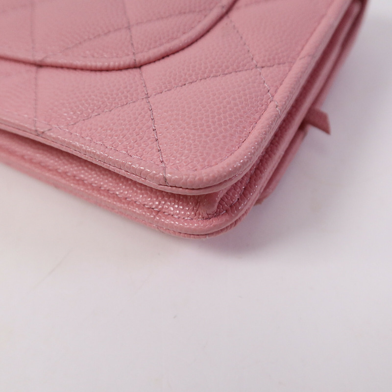 CHANEL 牛皮皮革WOC Wallet On Chain鏈帶手挽肩背兩用袋-12