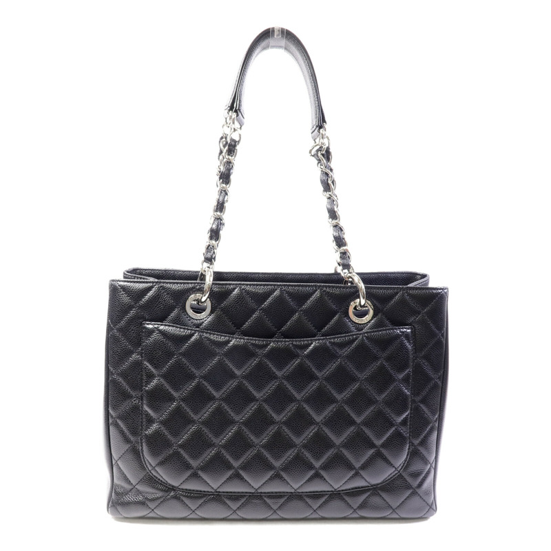 CHANEL 牛皮皮革GST Grand Shopping Tote Bag鏈帶肩背袋-1