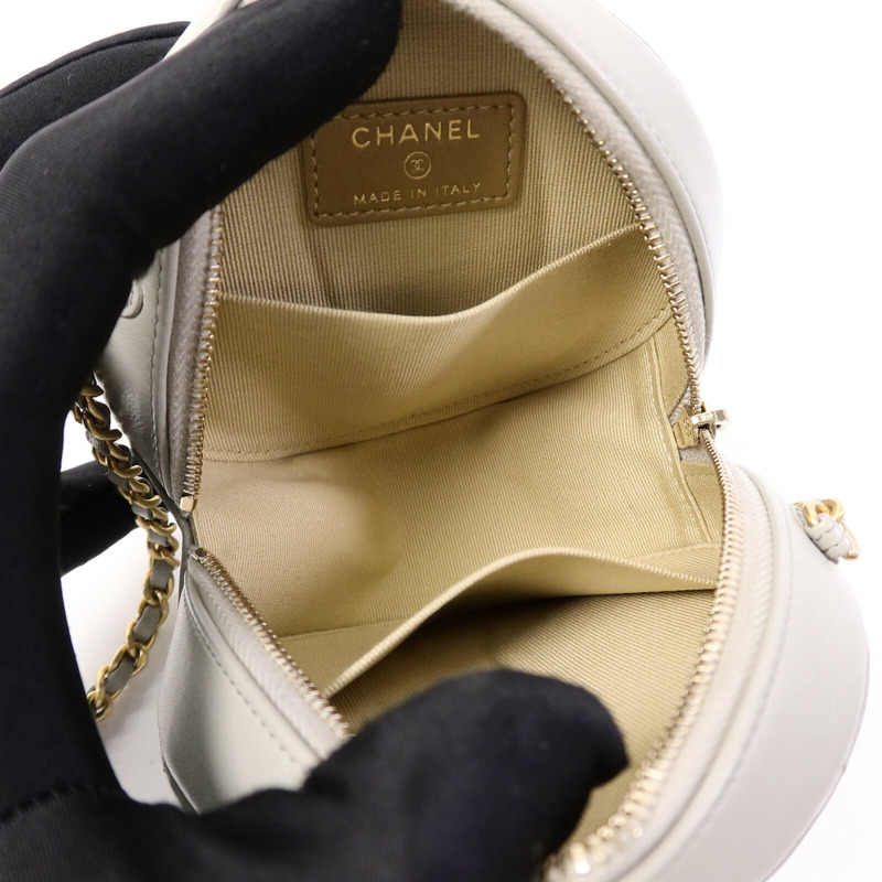 CHANEL 羊皮皮革Vanity Case鏈帶肩背袋-4