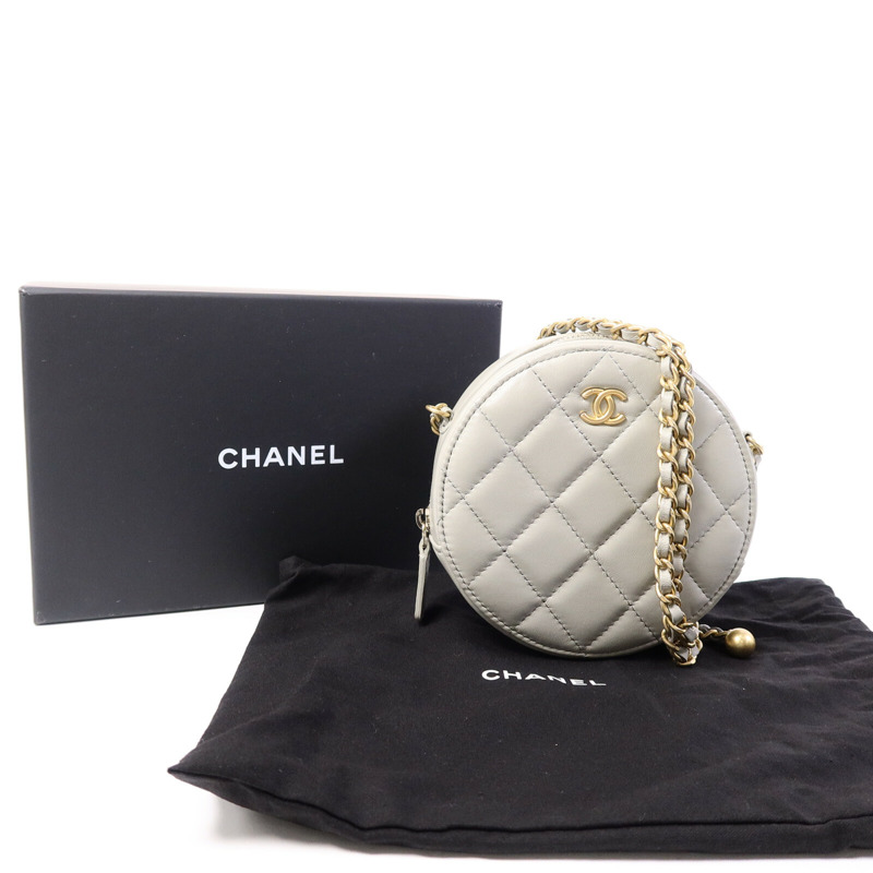 CHANEL 羊皮皮革Vanity Case鏈帶肩背袋-9