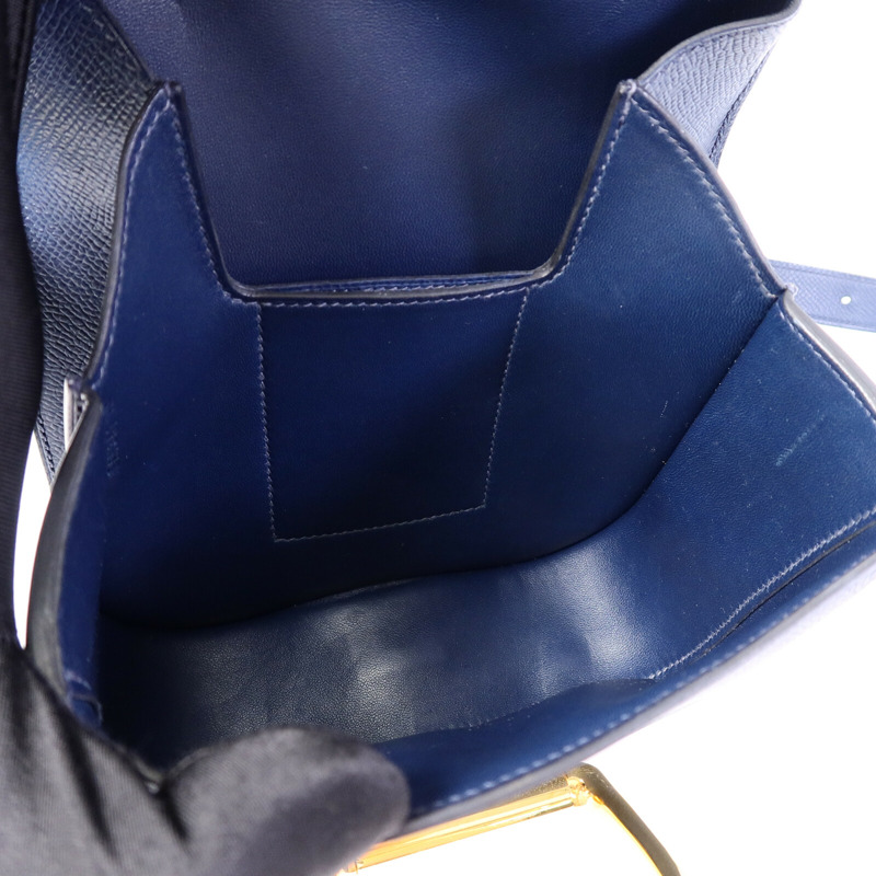 HERMES Epsom皮革Della Cavalleria Mini肩背袋Bleu Indigo-4