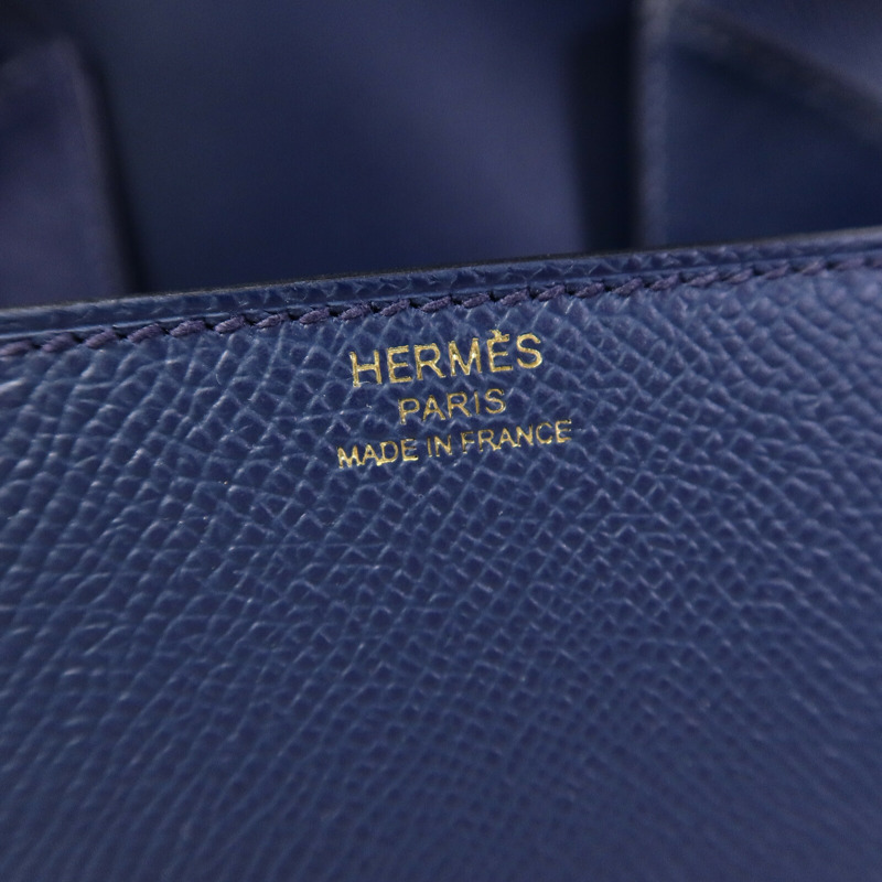 HERMES Epsom皮革Della Cavalleria Mini肩背袋Bleu Indigo-5