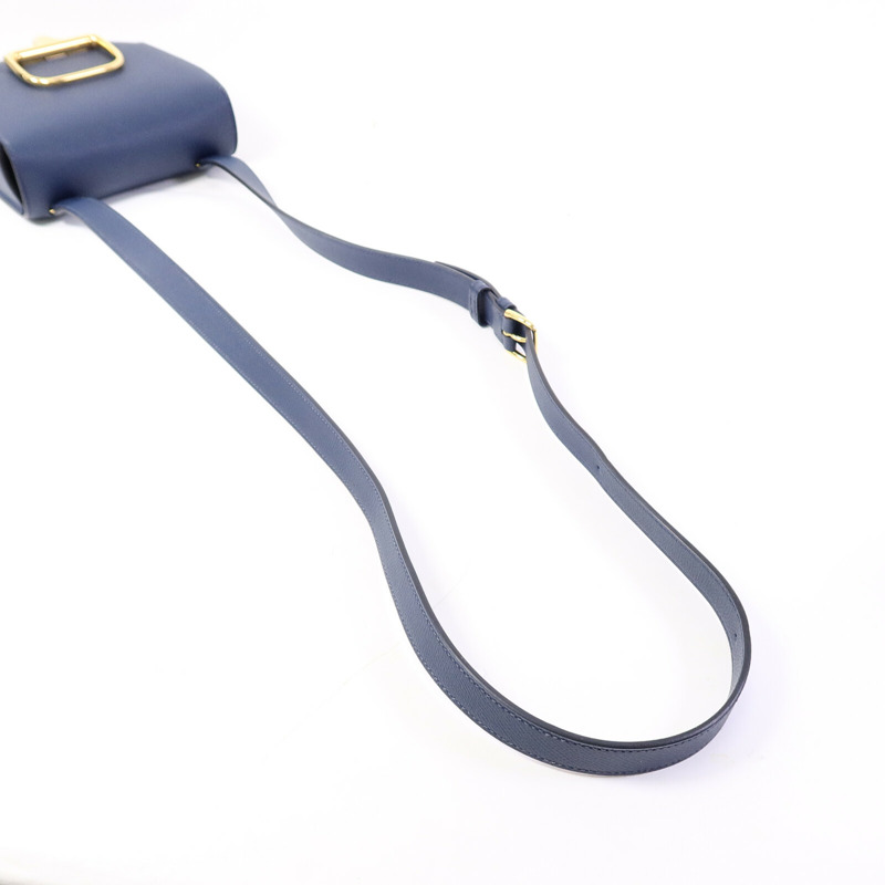HERMES Epsom皮革Della Cavalleria Mini肩背袋Bleu Indigo-9