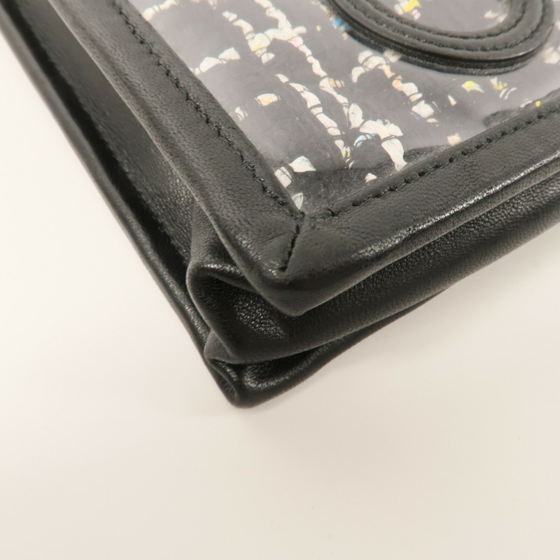 CHANEL Tweed/PVC Clutch with Chain鏈帶肩背袋-11