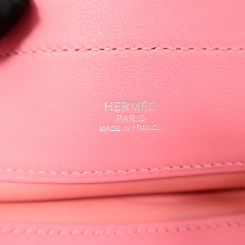 HERMES Swift皮革Aline Mini肩背袋Rose Azalee-7