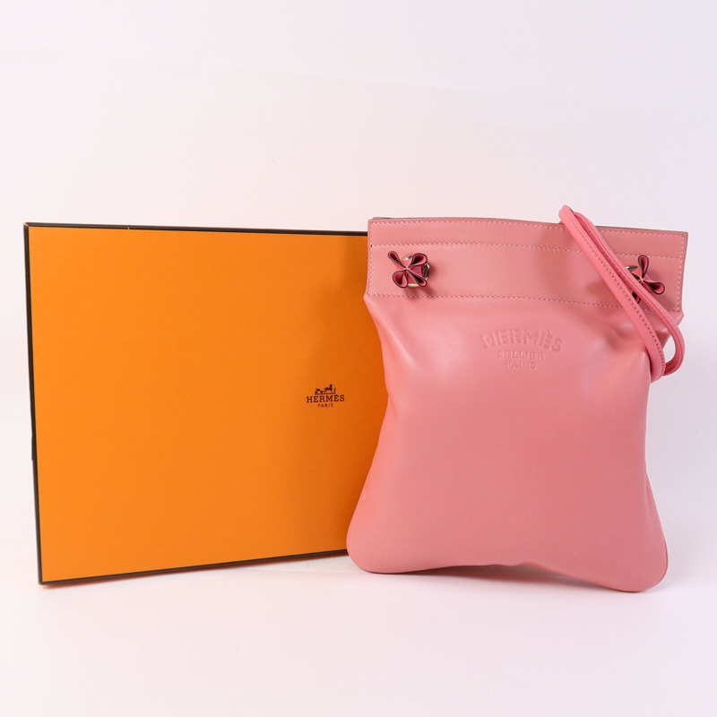 HERMES Swift皮革Aline Mini肩背袋Rose Azalee-10