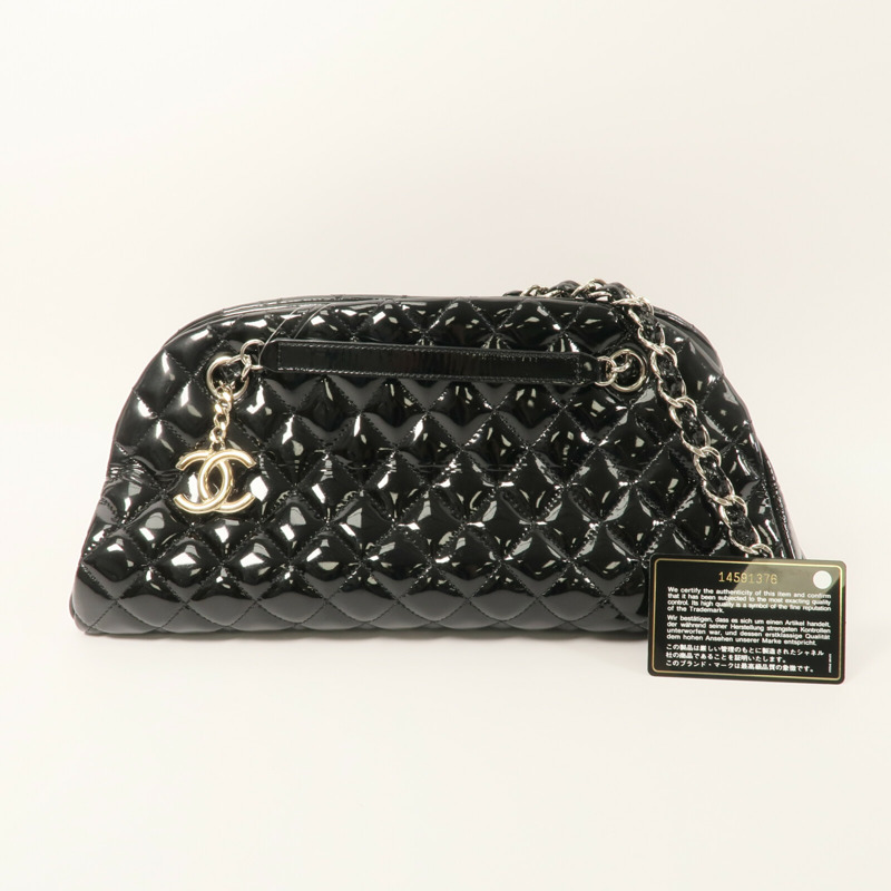 CHANEL 漆皮皮革Shoudler Bag鏈帶肩背袋-10