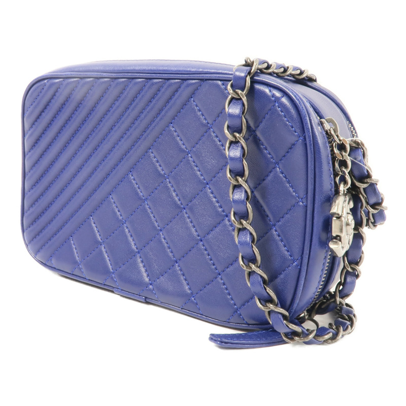CHANEL 羊皮皮革Carmera Bag鏈帶肩背袋-2