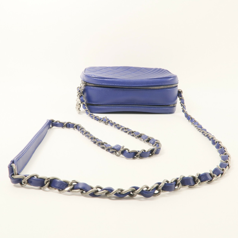 CHANEL 羊皮皮革Carmera Bag鏈帶肩背袋-9