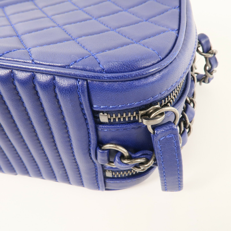 CHANEL 羊皮皮革Carmera Bag鏈帶肩背袋-14