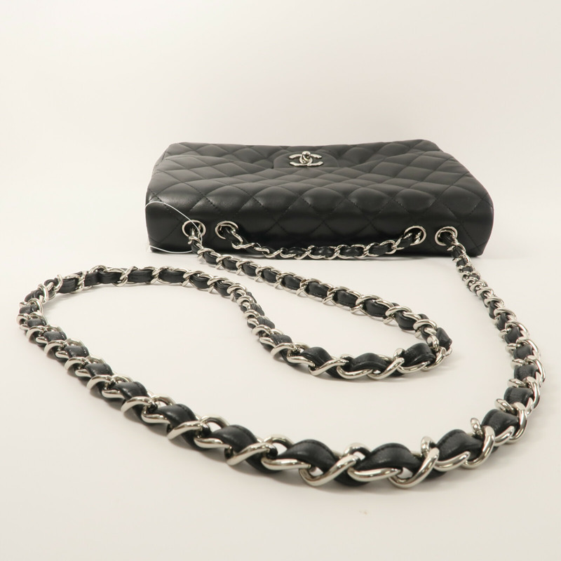 CHANEL 羊皮皮革Large Classic鏈帶肩背袋-10