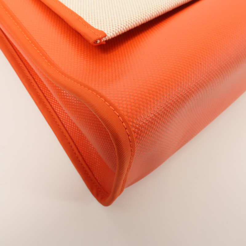 HERMES 帆布Herbag PM手挽肩背兩用袋Orange Mecano/Rough H-14