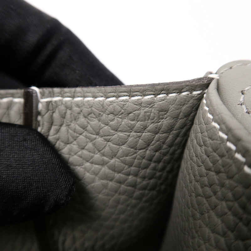 HERMES Clemence皮革Halzan 31手挽肩背兩用袋Gris Meyer-7