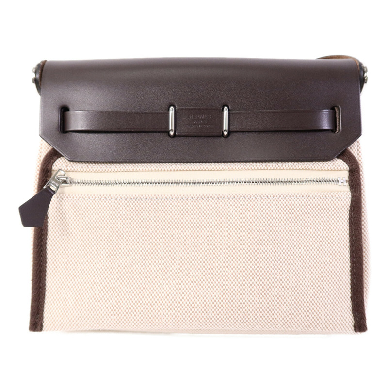 HERMES 帆布Mini Herbag肩背袋Ebene-1