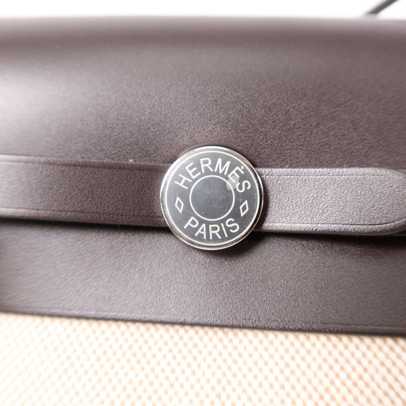 HERMES 帆布Mini Herbag肩背袋Ebene-6