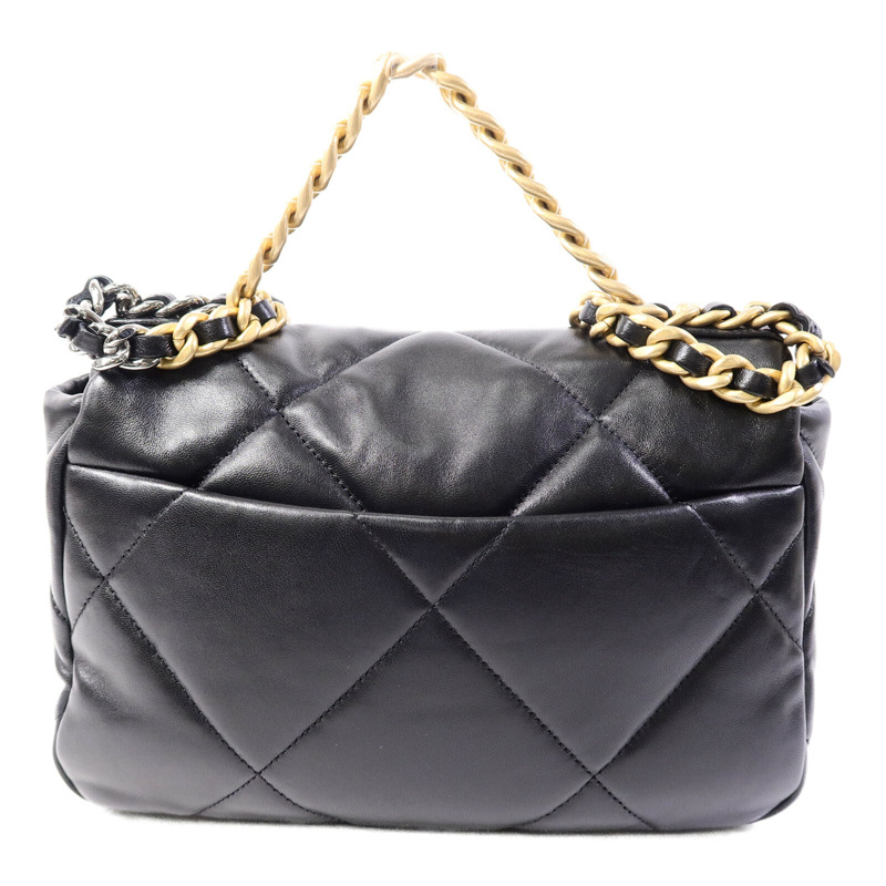 CHANEL 羊皮皮革Chanel 19 Small鏈帶手挽肩背兩用袋-1