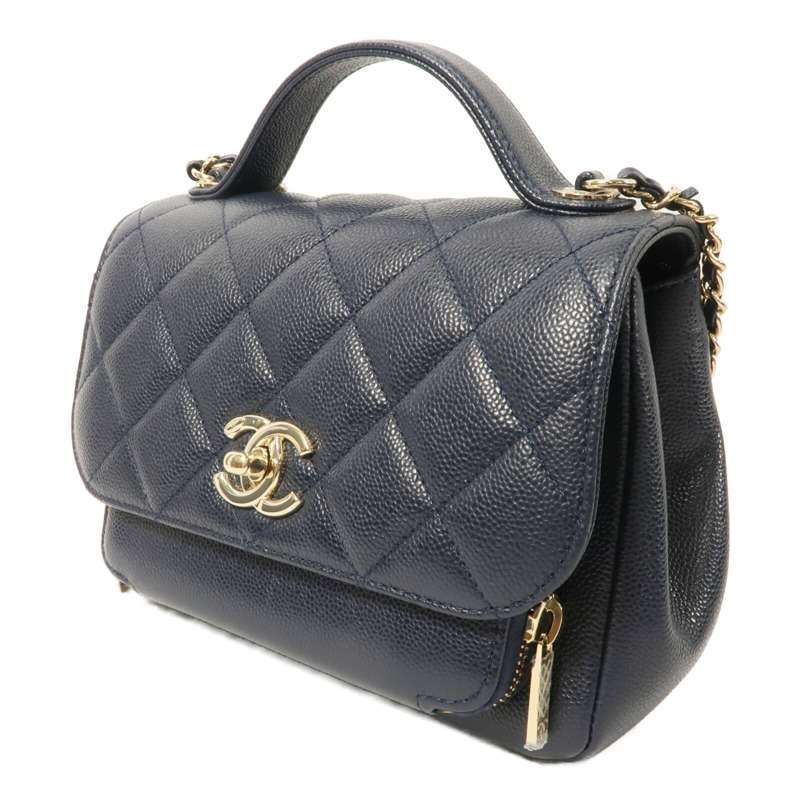 CHANEL 牛皮皮革Bussiness Affinity Small鏈帶手挽肩背兩用袋-2