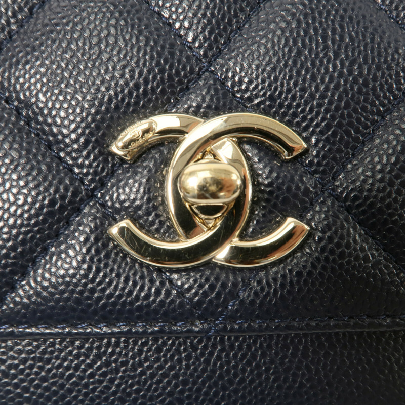 CHANEL 牛皮皮革Bussiness Affinity Small鏈帶手挽肩背兩用袋-5