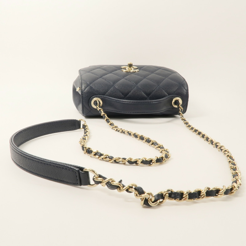 CHANEL 牛皮皮革Bussiness Affinity Small鏈帶手挽肩背兩用袋-9