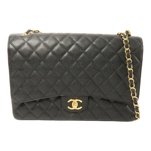 CHANEL 牛皮皮革Maxi Classic鏈帶肩背袋