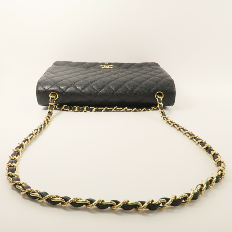 CHANEL 牛皮皮革Maxi Classic鏈帶肩背袋-9