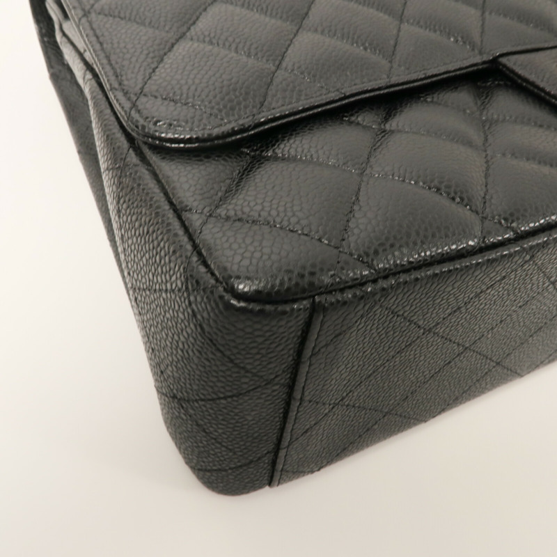 CHANEL 牛皮皮革Maxi Classic鏈帶肩背袋-11