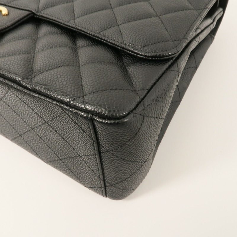 CHANEL 牛皮皮革Maxi Classic鏈帶肩背袋-12