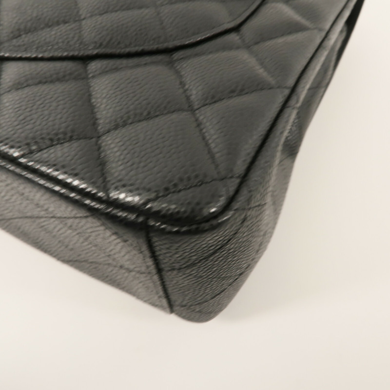 CHANEL 牛皮皮革Maxi Classic鏈帶肩背袋-14
