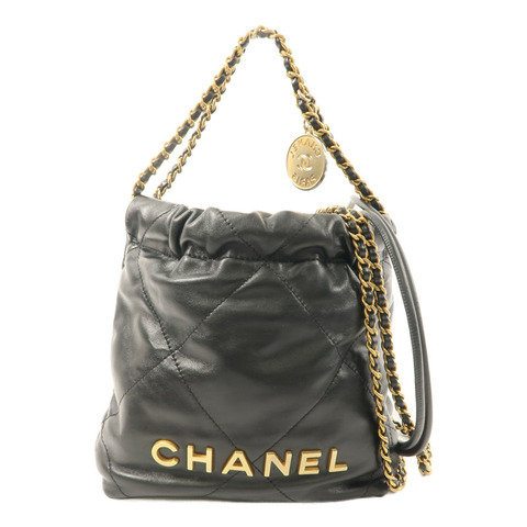 CHANEL 牛皮皮革Mini 22手挽肩背兩用袋