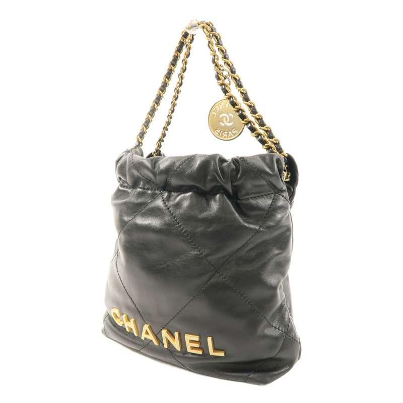 CHANEL 牛皮皮革Mini 22手挽肩背兩用袋-2