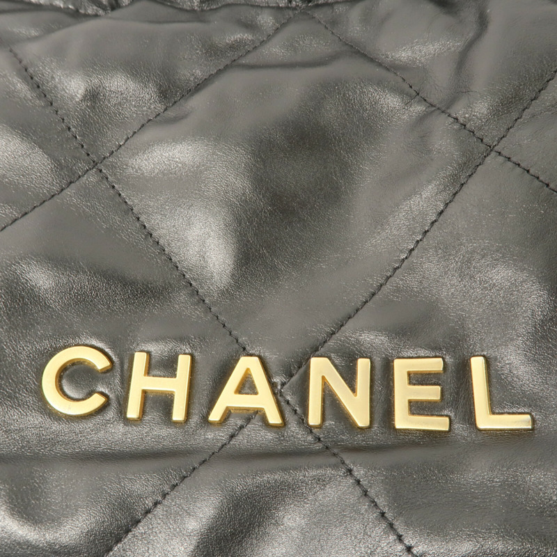 CHANEL 牛皮皮革Mini 22手挽肩背兩用袋-5