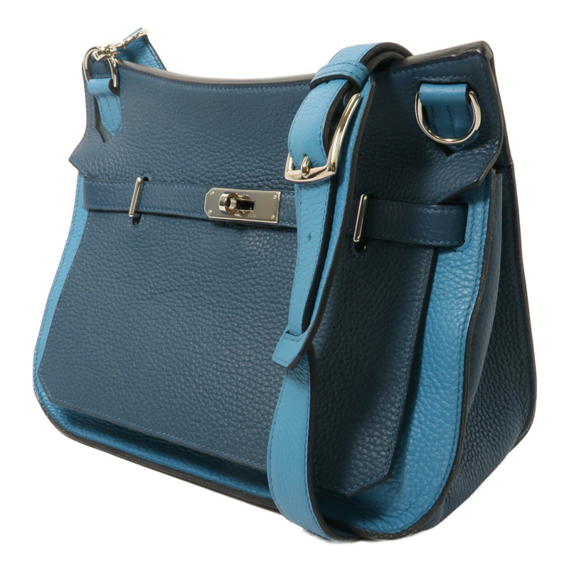 HERMES Clemence皮革Jypsiere 28肩背袋Colvert/Turquoise-2
