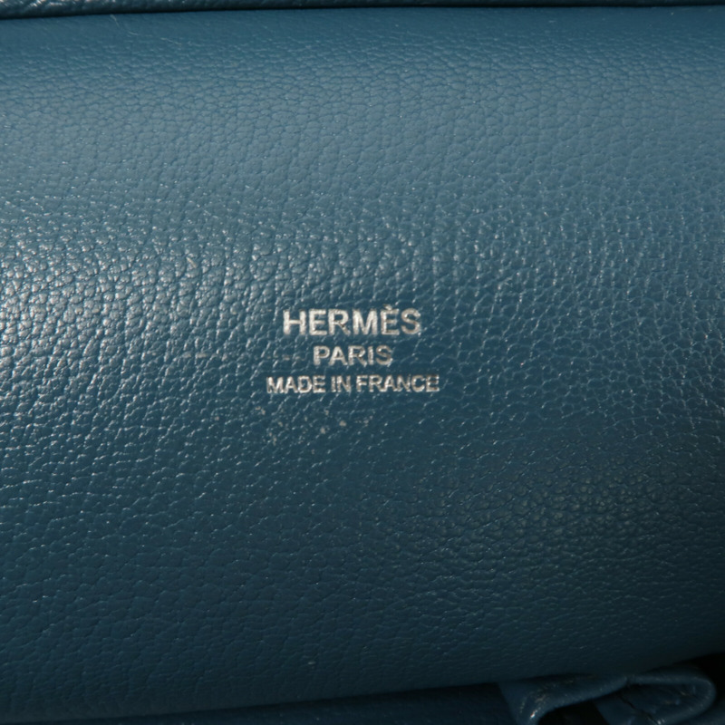 HERMES Clemence皮革Jypsiere 28肩背袋Colvert/Turquoise-5