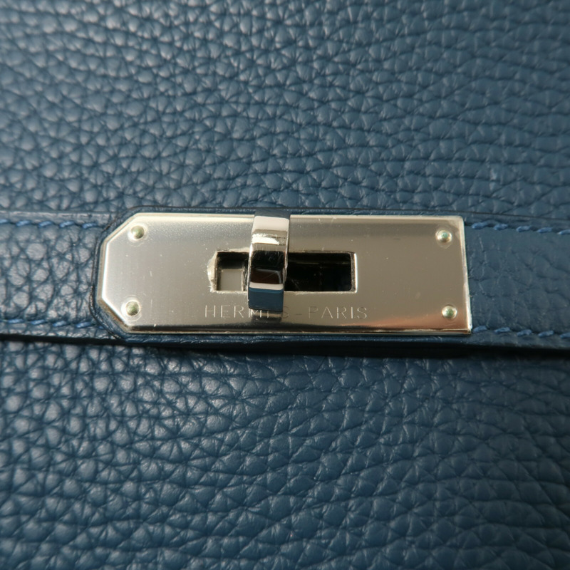 HERMES Clemence皮革Jypsiere 28肩背袋Colvert/Turquoise-6