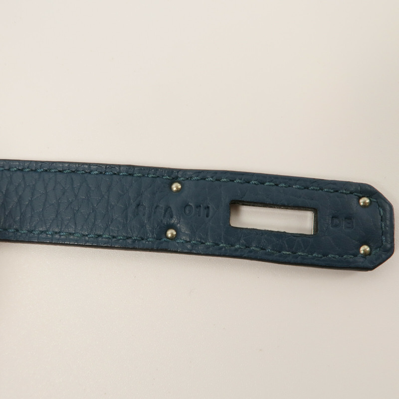 HERMES Clemence皮革Jypsiere 28肩背袋Colvert/Turquoise-7