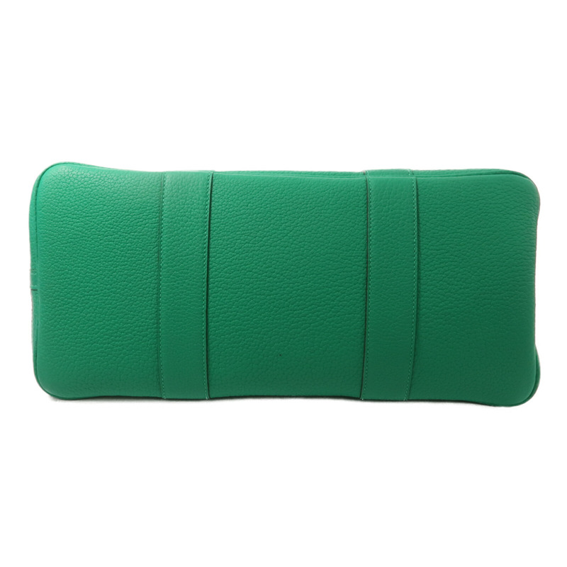 HERMES Negonda皮革/Canvas Garden Party PM手挽袋Menthe-3