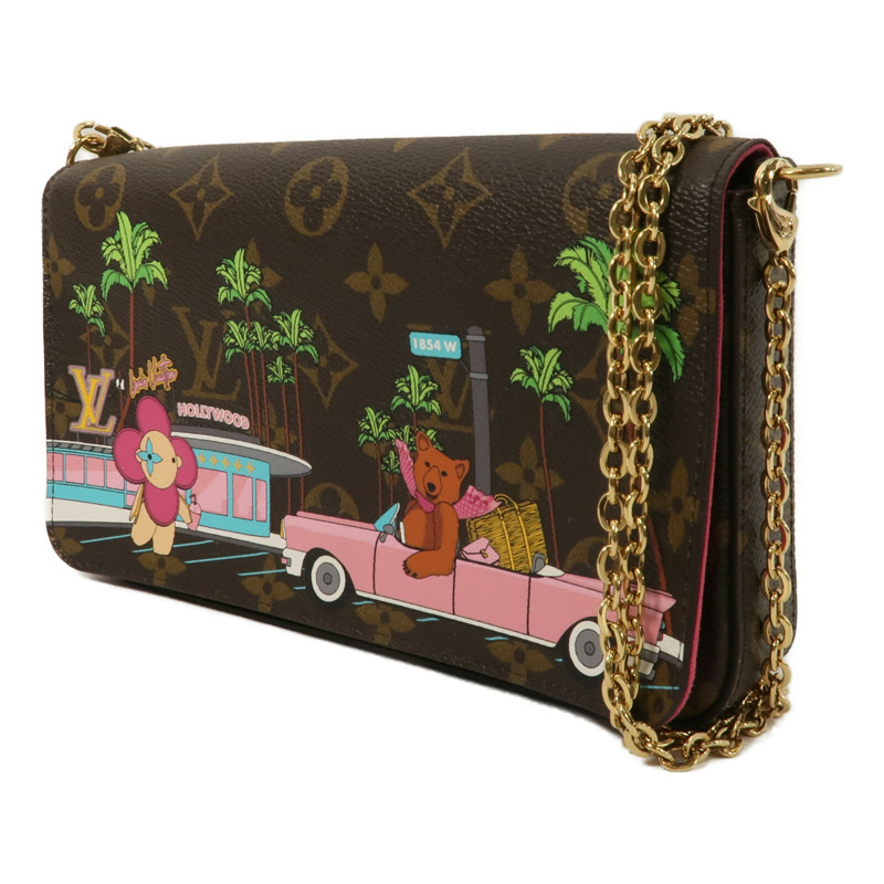 LOUIS VUITTON Monogram Hollywood Xmas Felicie Pochette鏈帶肩背袋-2