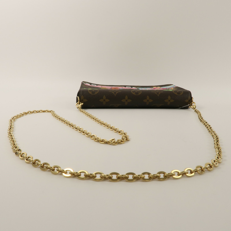 LOUIS VUITTON Monogram Hollywood Xmas Felicie Pochette鏈帶肩背袋-10